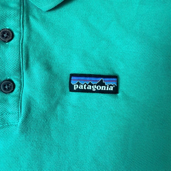 Patagonia P6 Pique Polo Shirt Men’s Large Green Short Sleeve Organic Cotton - Picture 8 of 10
